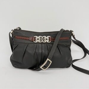 Brighton small leather pleated crossbody